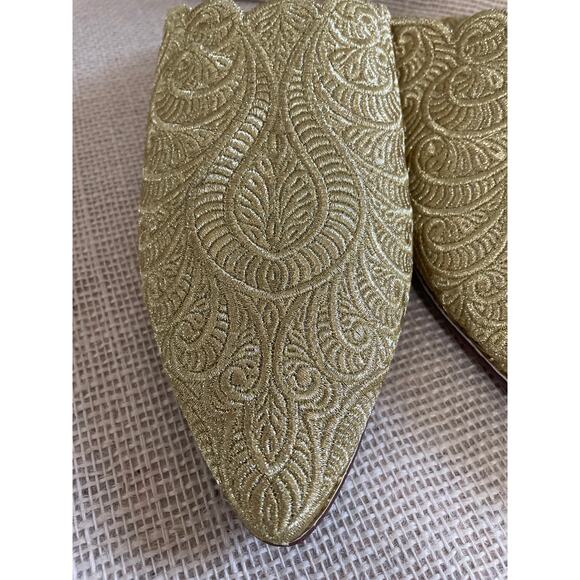 Moroccan, NWOT, Gold babouche‎ slippers, Leather Sole, Handmade, Ladies 8-8.5 - Picture 7 of 10